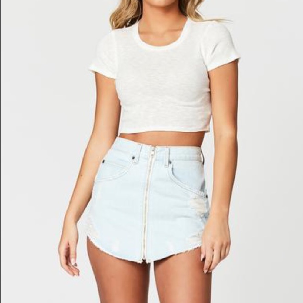 Carmar Front Zip Denim Skirt Size 25